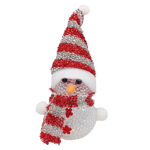 Нічник новорічний "Сніговичок" СХ-4-14 LED 15 см, сріблясто-червоний