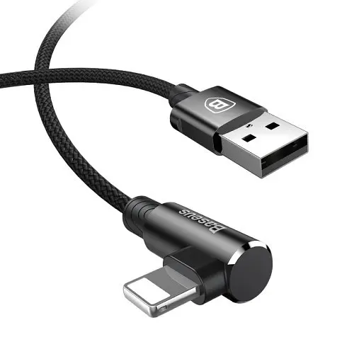 USB кабель Baseus MVP Elbow for Lightning 1,5A/2 м черный CALMVP-A01 - фото 1