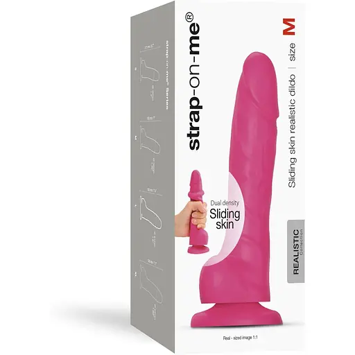 Реалистичный фаллоимитатор Strap-On-Me Sliding Skin Realistic Dildo Fuchsia - M
