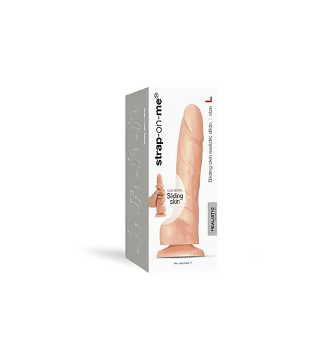 Реалистичный фаллоимитатор Strap-On-Me Sliding Skin Realistic Dildo Vanille - L, эффект подвижной ко - фото 7