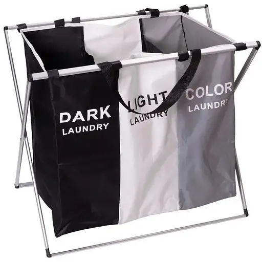 Кошик для білизни Yiwu HP-41-4 текстильний на 3 секції 65х40х58 см - фото 3