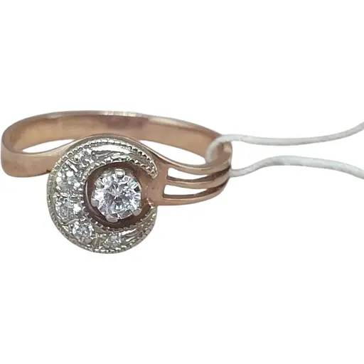 Золотое кольцо ЮЗ "Багет" с бриллиантами. 9В410162536/14 18