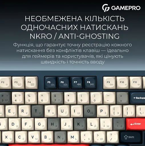 Клавиатура игровая механическая GamePro MK-305-BL Asgard Drakkar Keychron Super Red Switch Bluetooth 5.2/2.4 ГГц/USB Blue - фото 14