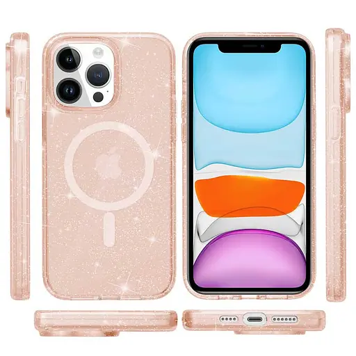 Чохол Epik TPU Galaxy Sparkle MagFit для Apple iPhone 13 Pro 6.1 Gold+Glitter - фото 2