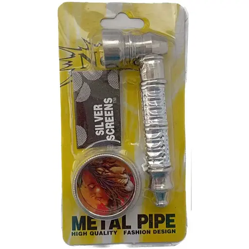 Гриндер для измельчения табака + трубка №YD-486 Silver (10843)