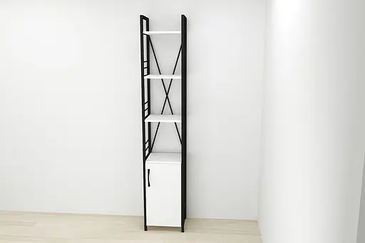 Етажерка 4/34 Ferrum-decor Серії Конект із тумбою 179x34x28 Чорний ДСП Білий (FRD-104463) - фото 2