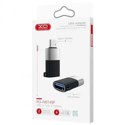 Адаптер XO NB149-F USB2.0 TO TYPE C connector Черный - фото 2