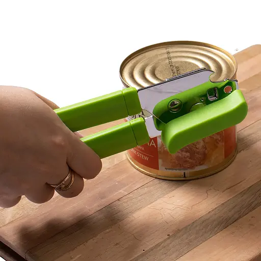 Консервный нож открывалка для консерв консервооткрыватель нержавеющая сталь пластик 20 см, Kitchen Master Салатовый 85461 - фото 3