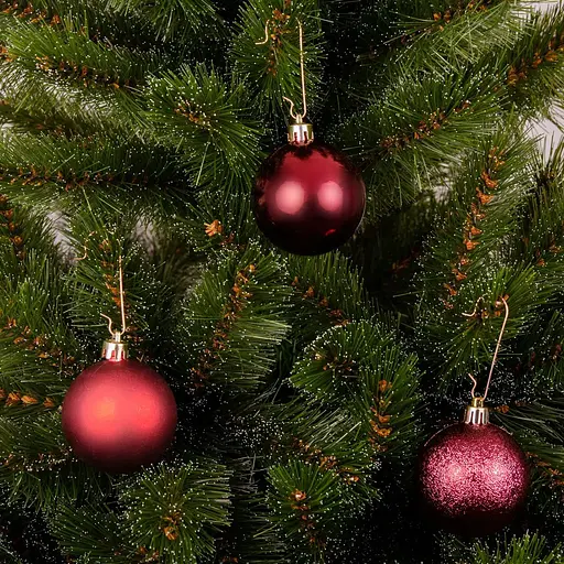 Комплект елочных шариков Mica Decorations пластиковые 6 см вишневые 10 шт. (1182035) - фото 2