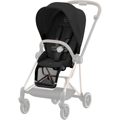 Люлька Cybex Mios Lux Deep Black + Текстиль для прогулянкового блоку Cybex Mios Deep Black + Шасси для коляски Cybex Mios LS RBA Chrome Brown - фото 9