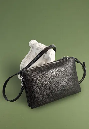 Шкіряна сумка Lina чорна флотар - фото 2