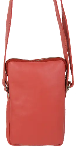 Небольшая женская кожаная сумка Borsacomoda через плечо кораллова sum0028730 - фото 4
