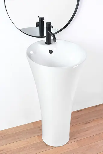 Умивальник Rea Agnes монолітний білий REA-U9906, Білий - фото 3