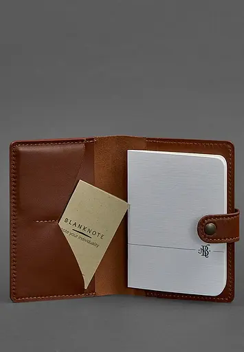 Шкіряна обкладинка для паспорта 3.0 світло-коричнева - фото 4