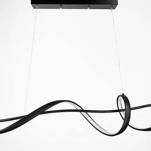 Хвилеподібна люстра у чорному корпусі в 2-х розмірах | Арт. H 26L BK | Line F - фото 3