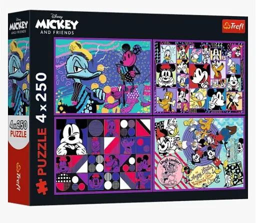 Пазли "Серія пригод. Міккі", 13308 Trefl, 4х250 елементів, у коробці (590051113308) - фото 1
