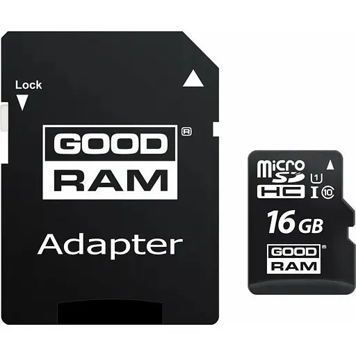 Карта памяти Goodram microSDHC 16GB UHS-I class 10+ adapter