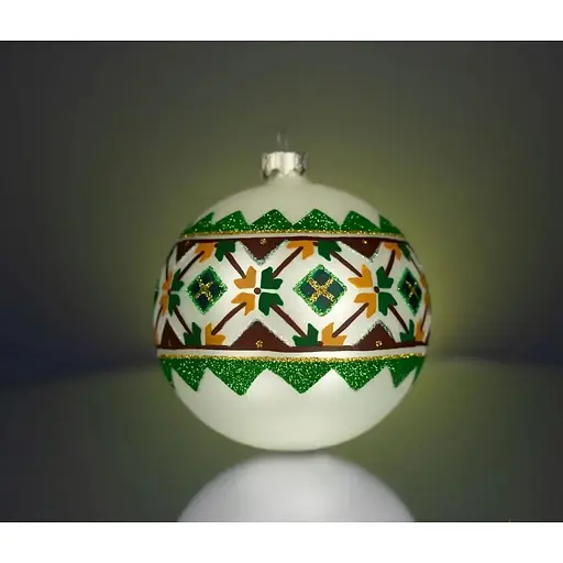Набір ялинкових прикрас Різдвяні історії Код нації: Косівщина 3 кулі скло (4820001112948) - фото 2