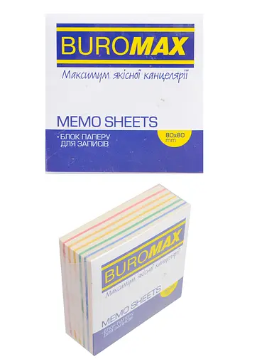 Блок бумаги для заметок Радуга, 80x80x30 мм, склеенный