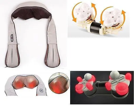 Массажер роликовый для шеи и спины инфракрасный подогрев Massager of Neck Kneading 55w - фото 7