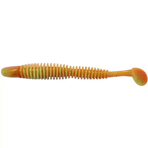 Силикон Reins Bubbling Shad 4" 308 Marble Chart Orange (6 шт/уп)