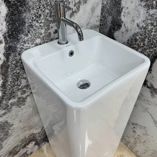 Умивальник підлоговий VBI Caliato white VBI-019029, Білий - фото 3