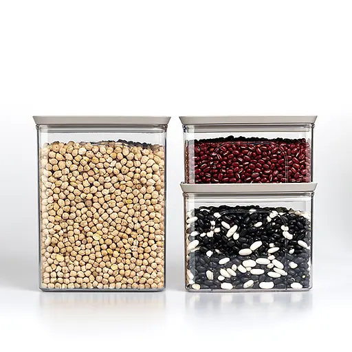 Набор из 3-х прямоуголь.герм.емкостей TOSCA бело-серый(0,7л+1,2л+2,2л) (55683) - фото 4