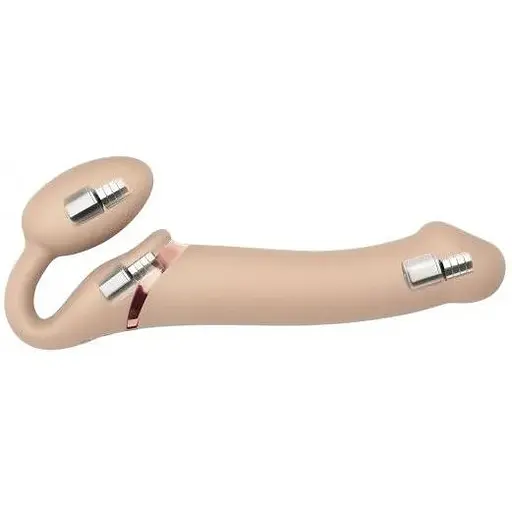 Безремінний страпон з вібрацією Strap-On-Me Vibrating Flesh L - фото 3