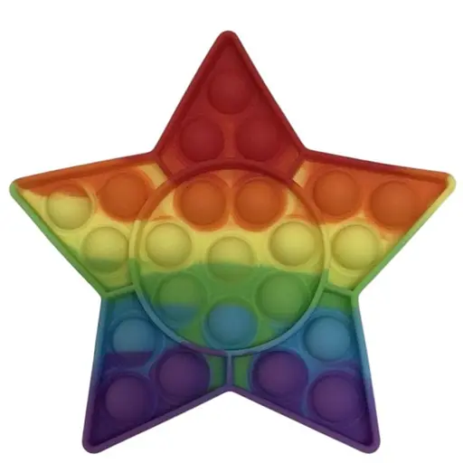 Сенсорна іграшка Pop it зірка різнокольорова веселка - фото 1