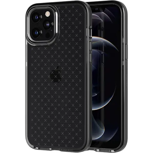 Оригинальный противоударный силиконовый чехол Tech21 Evo Check для iPhone 12 Pro (6.1") Smokey Black T21-8373