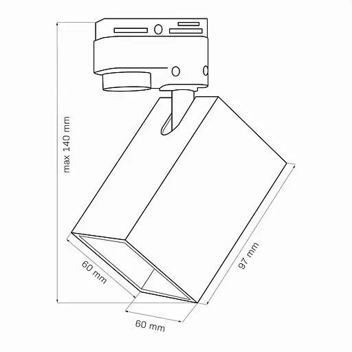 Трековий світильник Polux Square 321749 - фото 7