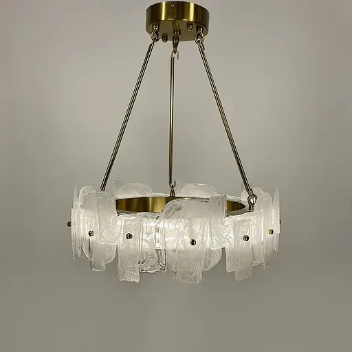 Латунна люстра із декоративними пластинами у двох розмірах Line.F Діаметр 60см - фото 2