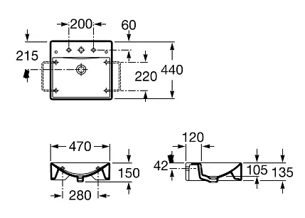 Умивальник Roca Diverta A327111000, Білий - фото 3