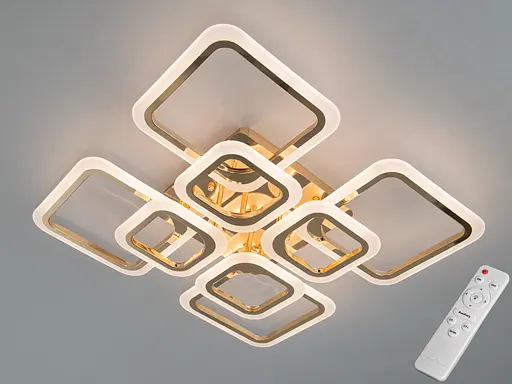 Потолочная светодиодная люстра с пультом, 110W, золото. - фото 1