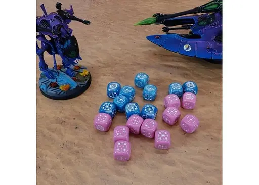 Набір кубиків Crosshairs Compact D6: Blue&Pink (20 шт.) (STCA02) - фото 3