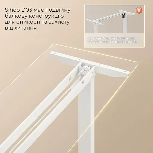 Геймерский стол Sihoo D03 White (D03-106/D03-107) - фото 11