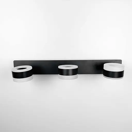 Чорне LED бра із трьома регулюючими точками світла 48х16 см Арт. 8375/3 BK Line F - фото 2