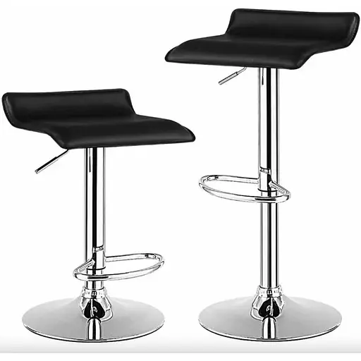 Комплект барных стульев Costway Forse экокожа с подставкой для ног черный - фото 4