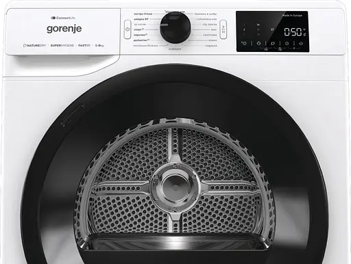 Gorenje Сушильна машина конденсаційна, 8кг, A+++, 60см, дисплей, Wi-Fi, білий - фото 4