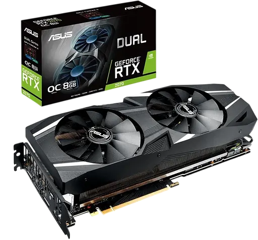 Видеокарта GeForce RTX 2070 8GB Asus Dual Advanced Edition (DUAL-RTX2070-A8G) Б/У - фото 1