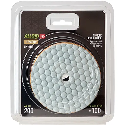 Круг алмазний Alloid Building Tools Hexagon шліфувальний на липучці 100 мм зерно 200 (DD-63388) - фото 4