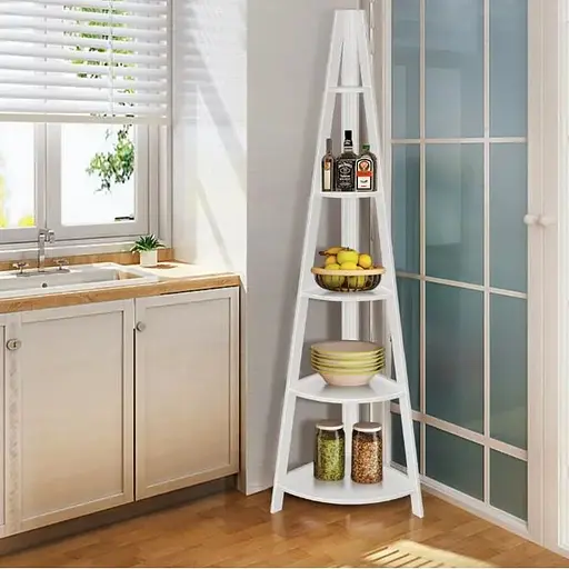 Стеллаж Costway Solo угловой для цветов белый - фото 7