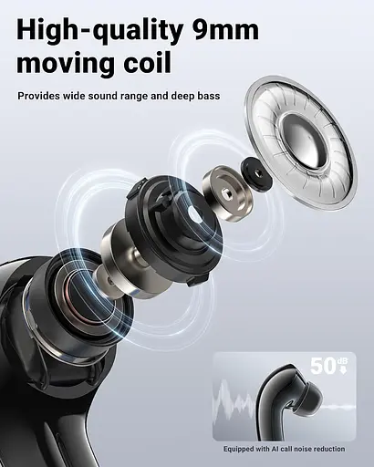 Навушники TWS Acefast T9 obsidian black - фото 3