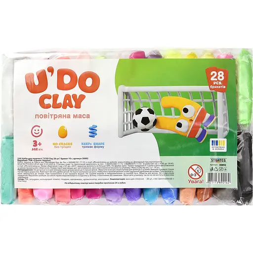 Набір для творчості Strateg U'DO Clay 280 г (10 г x 28 шт.) (30892) - фото 1