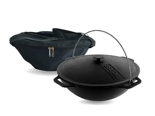 Казан чавунний азіатський 15 л з кришкою та чохлом - фото 1