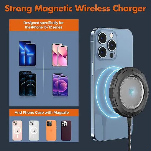 Магнитное беспроводное зарядное устройство UNBREA совместимо с зарядным устройством MagSafe - фото 3