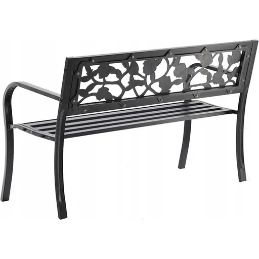 Скамейка для сада Chomik Garden Line Rose стальная с декоративной спинкой - фото 4