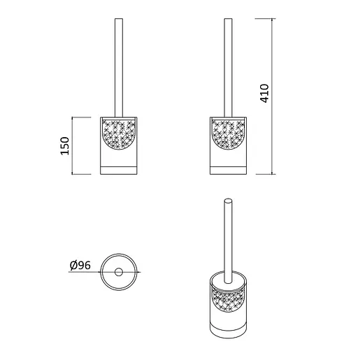 Ершик для унитаза RJ Warsaw отдельностоящий RJAC022-01NI, Нержавеющая сталь - фото 2