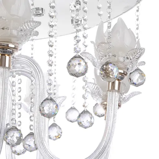 Люстра Brille хрустальная флористика с подсветкой LED E14 40W WH (BCL-497S/8) - фото 3