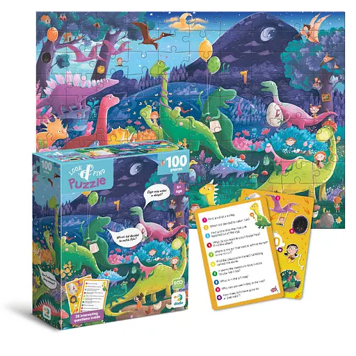 Пазл Ищи и находи "Страна динозавров" 300669 DoDo, 100 деталей, 33х47 см, в коробке (4823115911032) - фото 4